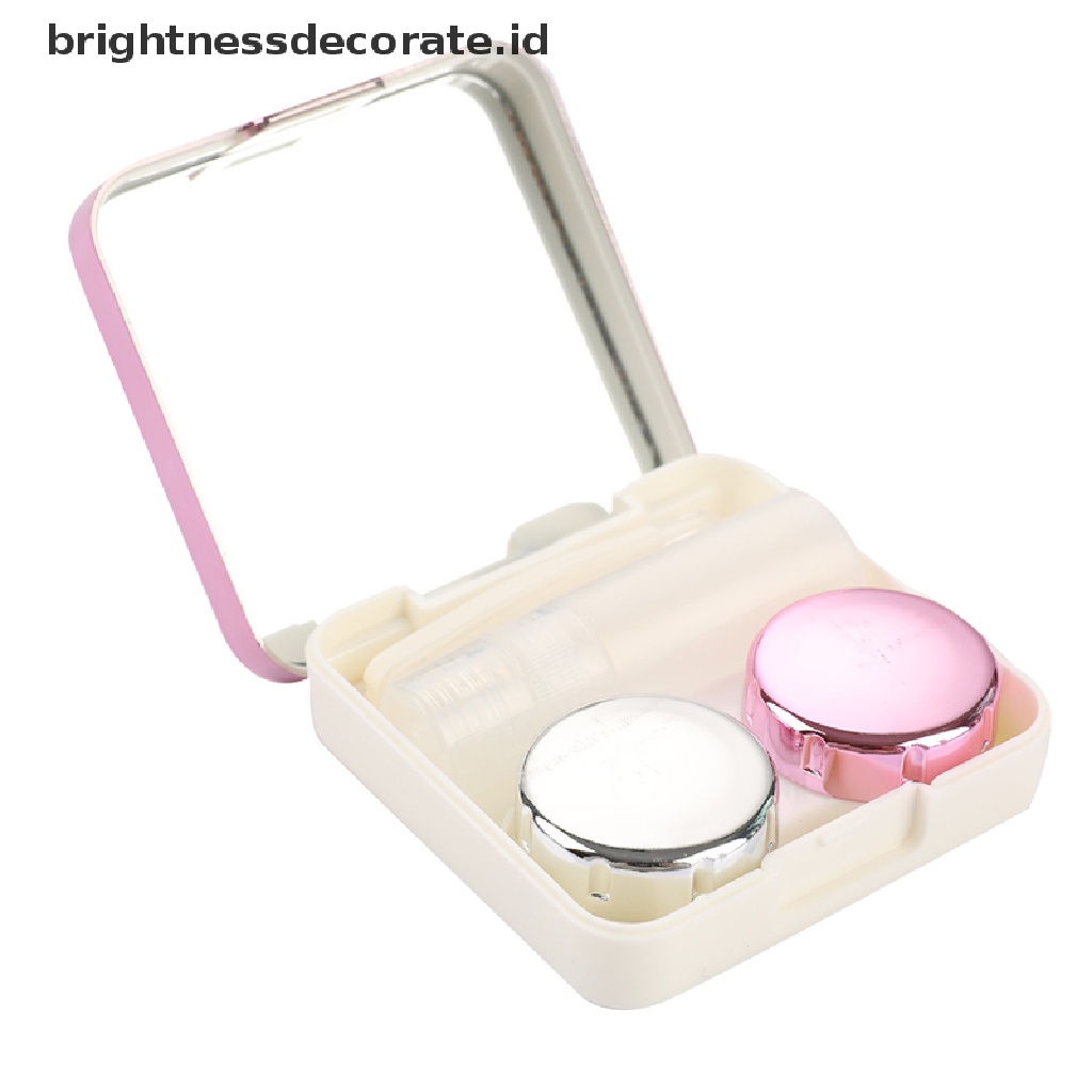 [Birth] Fashion Contact Lens Case Cermin Wadah Perendam Bisnis Travel Holder Kit [ID]