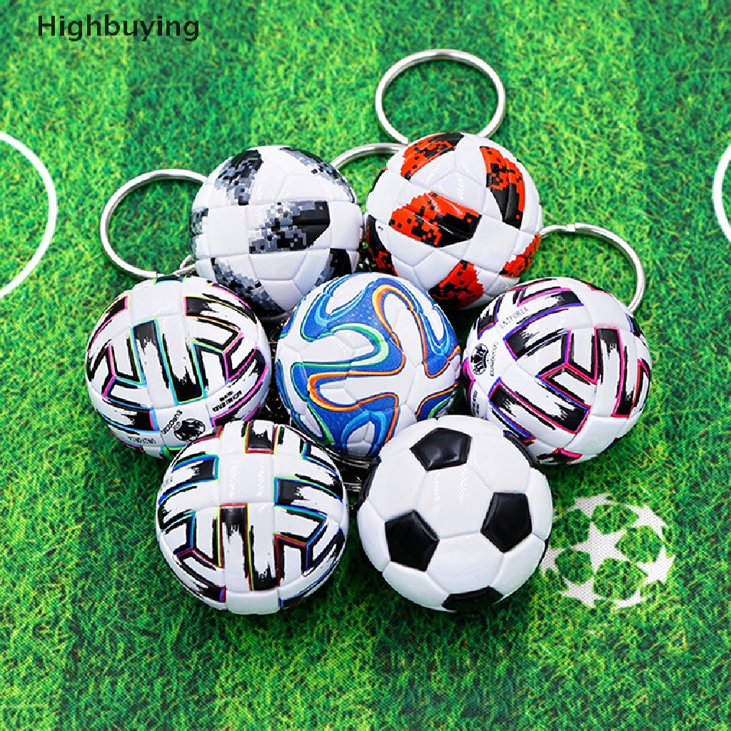 Hbid Souvenir Sepak Bola Olahraga 3D Bahan Kulit PU Keyring Pria Penggemar Sepak Bola Gantungan Kunci Liontin Glory