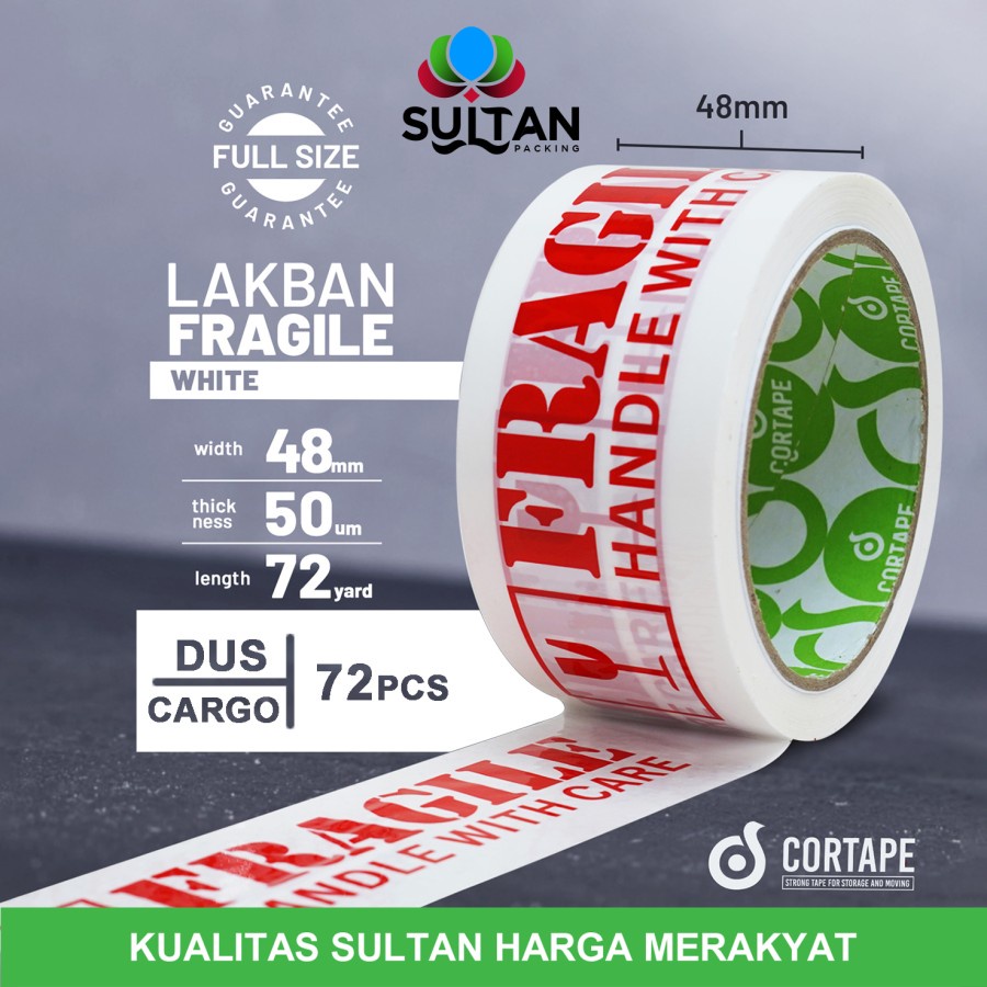 

Lakban Selotip Isolasi Fragile White 48mm Dus Ekspedisi