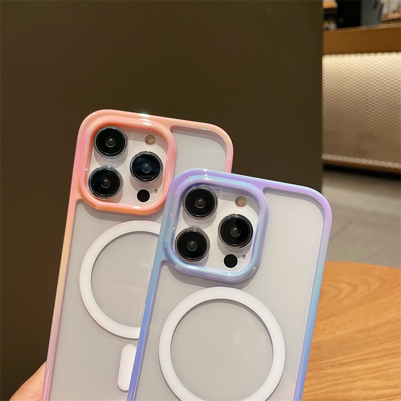 Slim Matte Transparan Cat Air Mewah Casing Ponsel Untuk IPhone 14 Pro Max Magsafe Cases Matte Marble Magnetic Transparent Cover Untuk Iphone12 13 ProMax