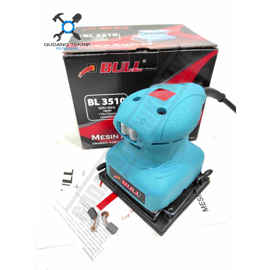 Mesin Amplas Sander BULL BL3510  / Mesin Palm Sander Elektrik BL 3510 - Finishing Sander BULL BL-3510