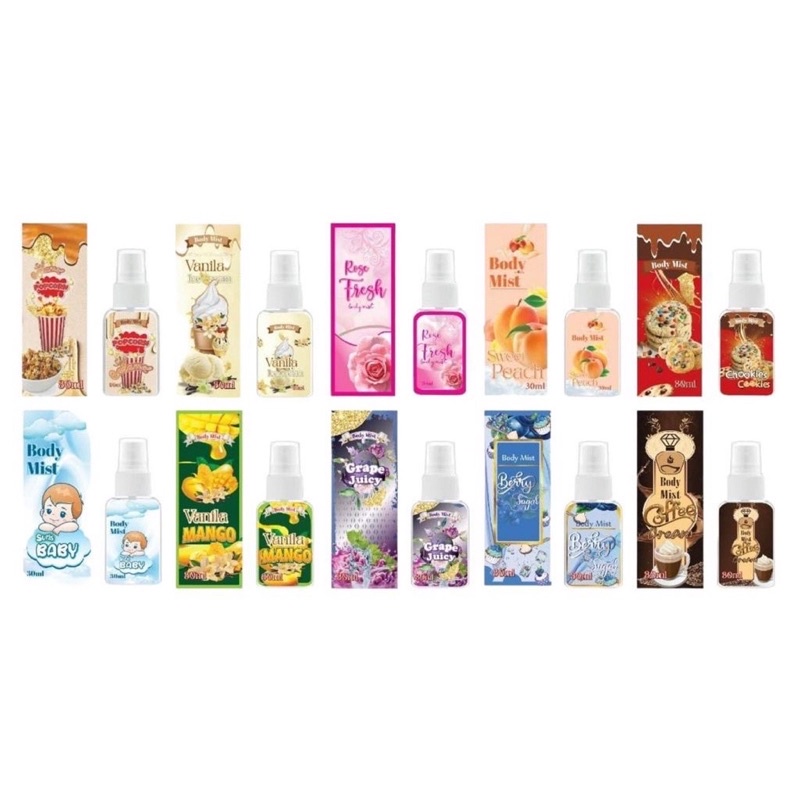 RC - BODY MIST PARFUM 30ML / BODY MIST POPCORN VANILLA COOKIES 30ML PREMIUM / PARFUM BEST SELLER