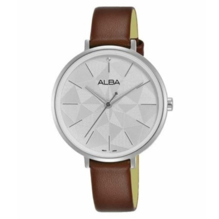 Jam Tangan Kulit Wanita Coklat Alba AH8687 Quartz Analog Original