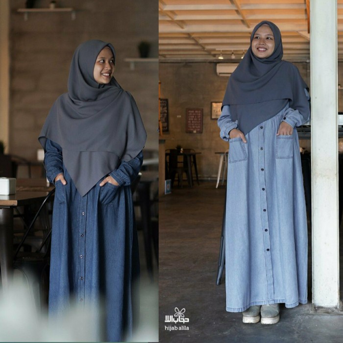 Hijab Alila - Gamis Denim Pocket