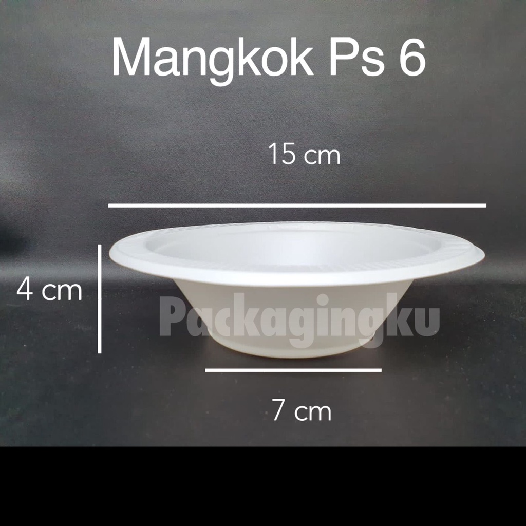 Isi 50PCS Mangkok Plastik Sekali Pakai Putih Susu Sedang Ps 6/ P6 15 cm / Mangkuk Es Hajatan