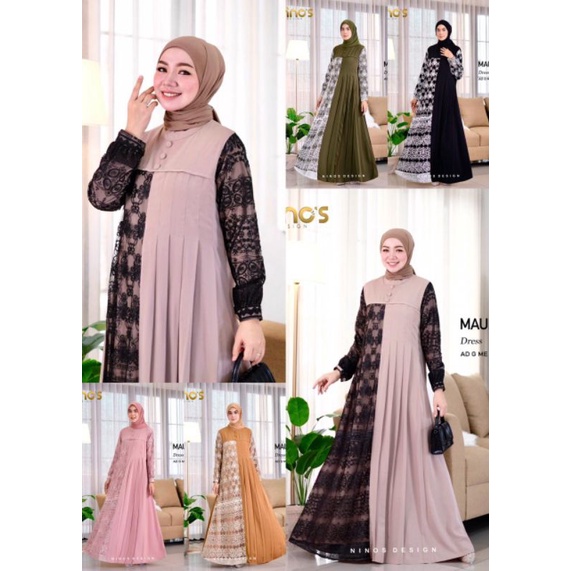 DRESS GAMIS MAURA TERBARU NINOS BY NINOS DESIGN ORIGINAL 1431