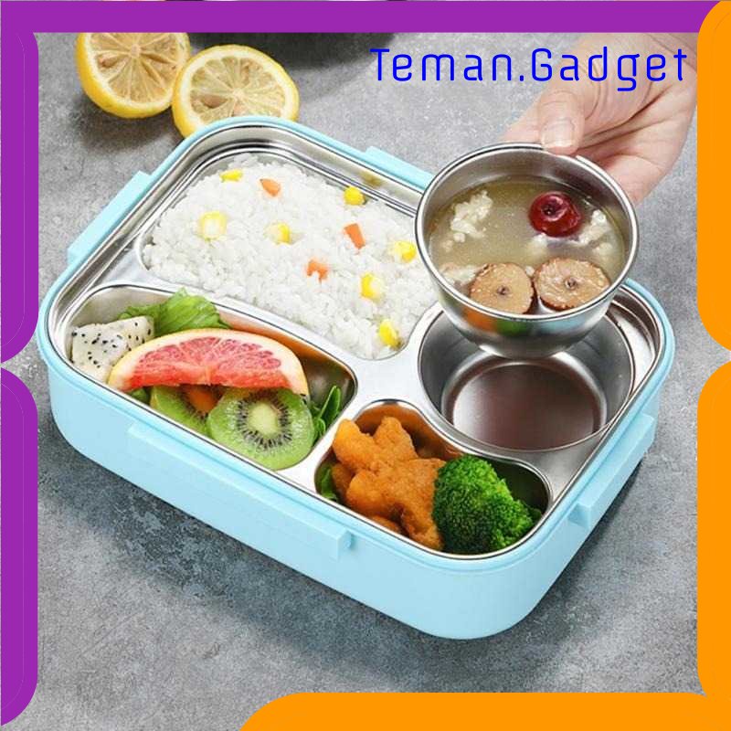 TG - DPR UPORS Kotak Makan Anti Tumpah Stainless Steel Lunch Box 4 Grid - UP4