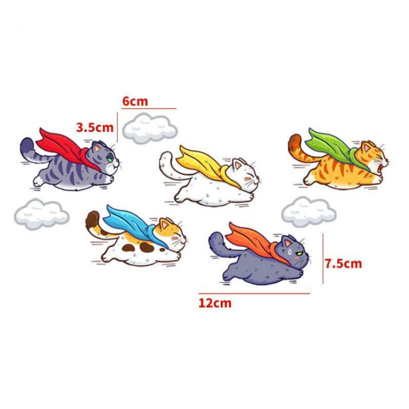 Stiker Kaca Body Jendela Mobil Stiker Perekat PVC Lucu Interior Mobil Dashboard Dekorasi Stiker Kartun Mobil Styling Sticker Cute Flying Cat Car Stickers Auto Decoration Decal