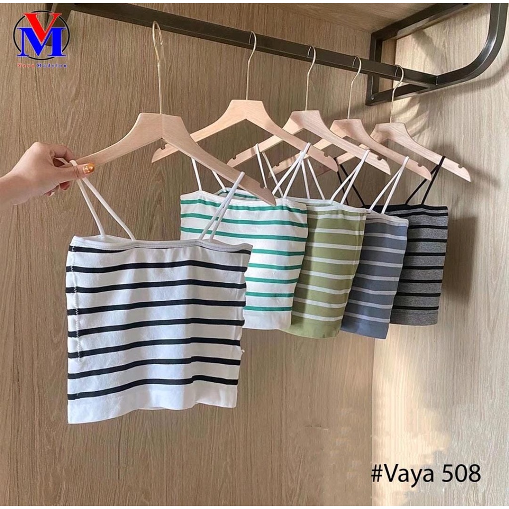 Vaya Tanktop Bra With Cup (Premium) Art 508 / Miniset Perempuan Motif Salur Super LEMBUT