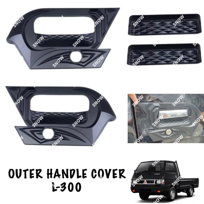 Paket Outer Handle Cover Mobil L-300 L300 Hitam