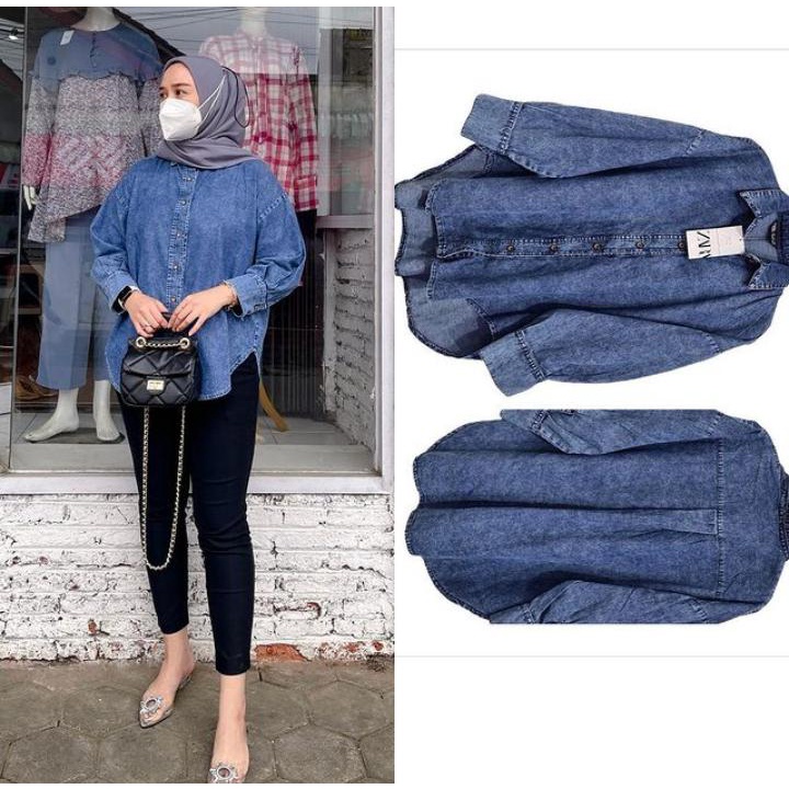 Oversize Jeans \ Over Size Women Shirt  Kemeja Kasual