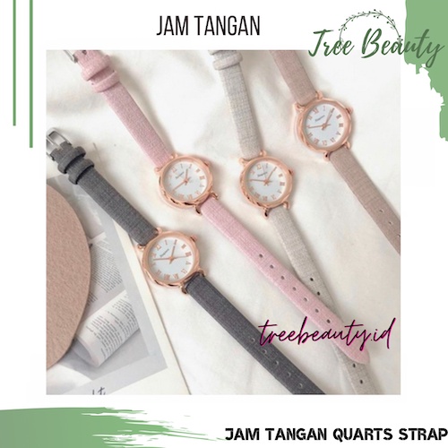Jam Tangan Quartz Strap PU Analog Casual Gaya Retro Wanita Persegi Watch Korean Fashion Body Belimbing JIM03