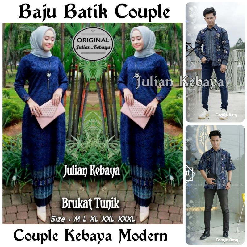 COUPLE KEBAYA / BAJU BATIK COUPLE / SET KEBAYA MODERN / KEBAYA BROKAT TUNIK JUMBO / BATIK MODERN