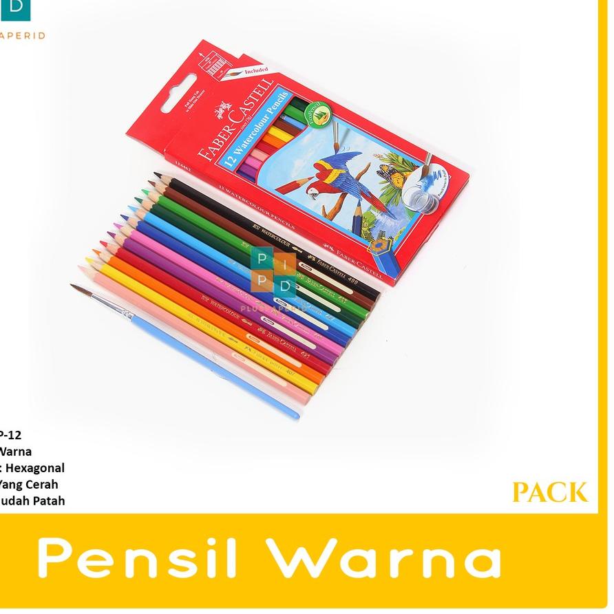 

민 FABER CASTELL - Pensil Warna 12 Warna Panjang Watercolour - Set Limited!!