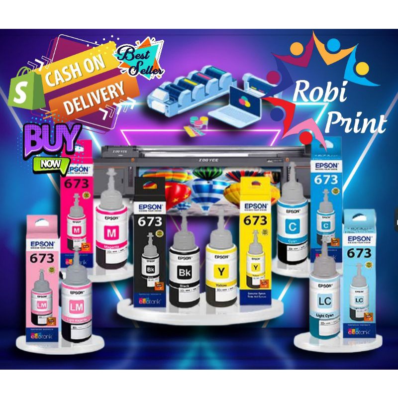 Tinta Epson 673 For Printer Epson L800 L805 L850 L1800 Original