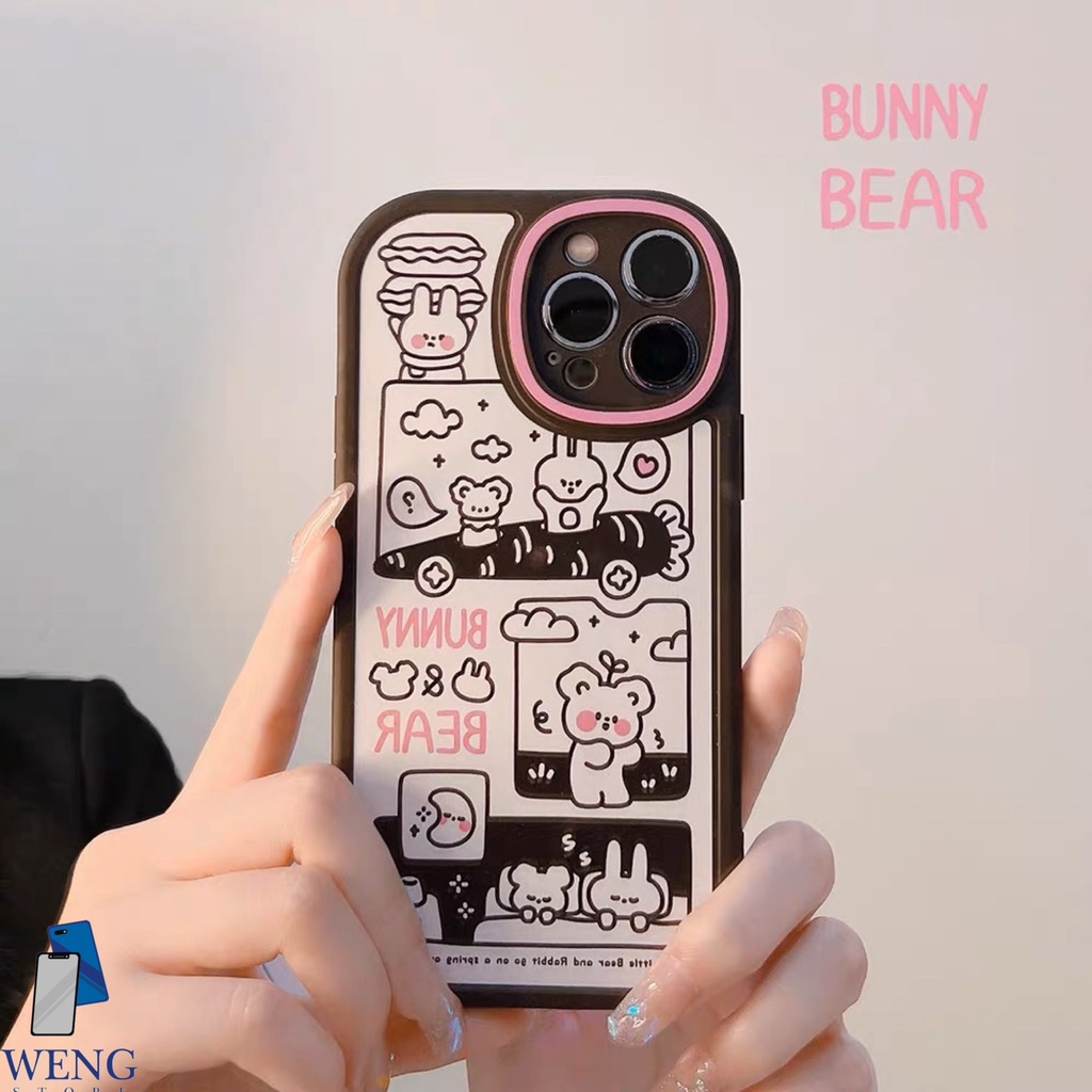 Softcase Oval Fnko Motif Bunny Bear For Oppo A77S A5S F9 A11K A7 A12 A3S A5 2020 A92020 A15 A15S A16 A53 A54 A57 A74 A95 A16E A16K A96 A36 A76 A1K Realme C30 C31 C35 C11 C2 C1