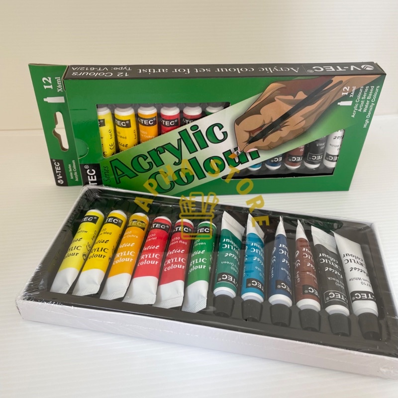 

V-Tec Acrylic Color Set 12 - 612A / Cat Akrilik V-Tec 612-A
