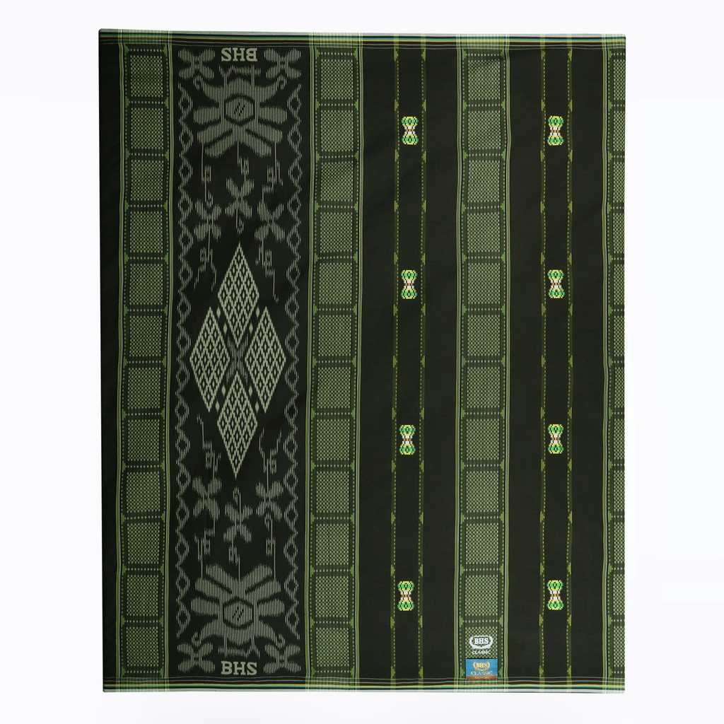 Sarung BHS Classic Gold Motif SSB Hitam Hijau / BHS GOLD CLASSIC SSB