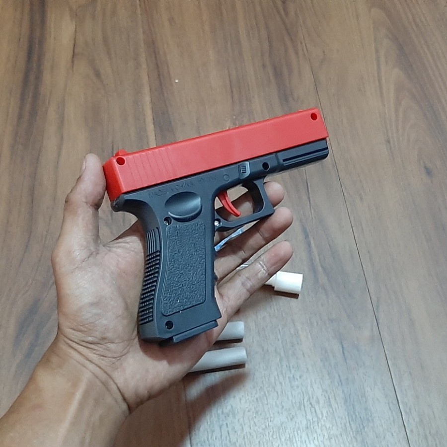 MAINAN PISTOL PISTOLAN GLOK 18 KOKANG PELURU LUNAK TEMBAKAN MAINAN COWO PERANG PERANGAN MAINAN ANAK LAKI PISTOL PISTOLAN GLOK 18 KOKANG JELI PELURU LUNAK BUSA JELLY