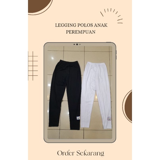 Moms Syafa Legging Anak Cewek Warna Putih Umur 4 - 10 Tahun.