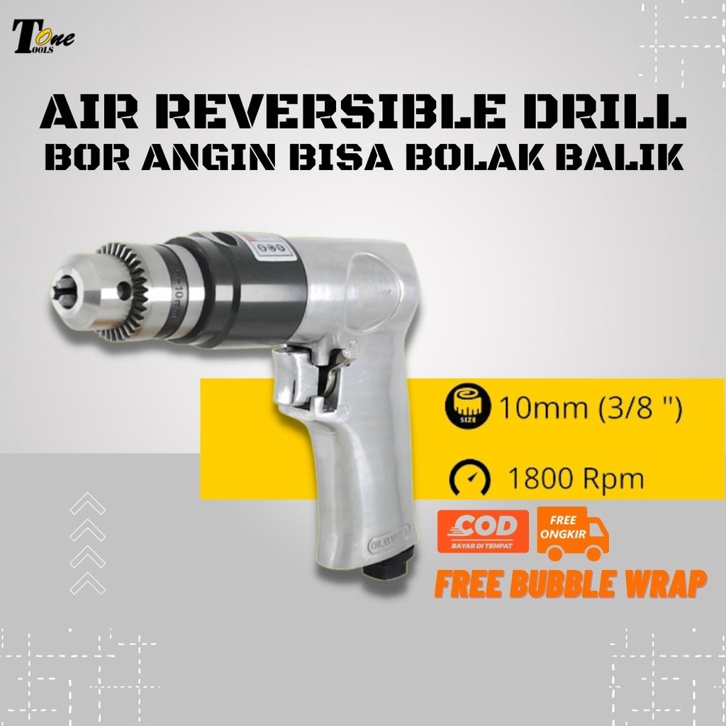ToolsOne Air Drill 3/8" Bor Tangan Angin Model Gun