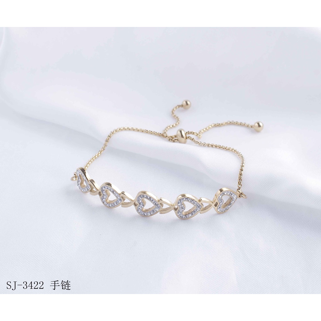 Gelang Love Titanium Permata Perhiasan Wanita 3422