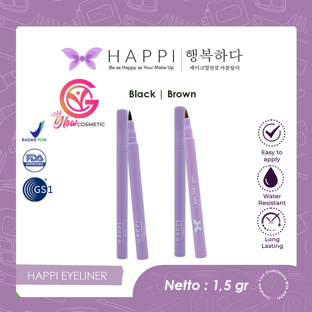 EYELINER PEN HAPPI, HAPPI COSMETICS EYELINER PEN ,WATERPROFF , PERFECT SHARP