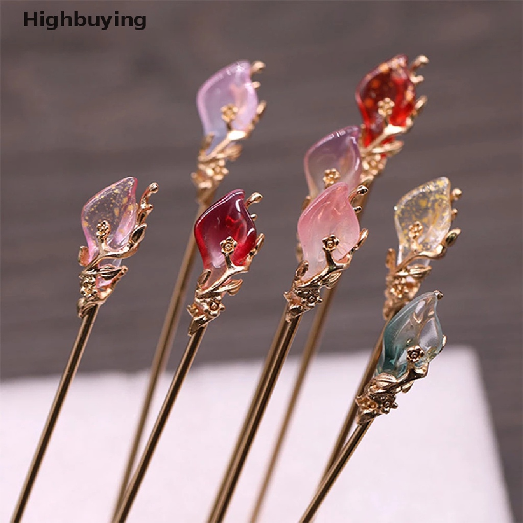 Hbid Vintage Gaya Cina Rambut Stik Wanita Metal Glaze Hair Fork Hairpin Hair Clip Glory