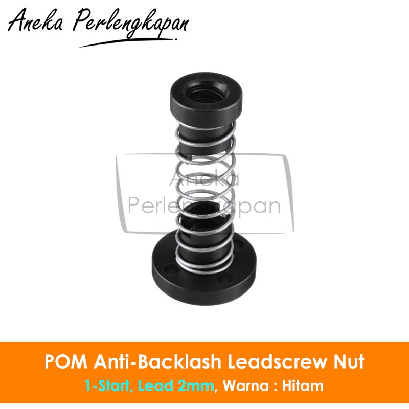 POM Leadscrew 8mm Start 1 Lead 2mm Anti Backlash Spring Nut