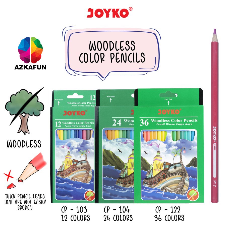 

Tk1- Pensil Warna Joyko Panjang - Colored Pencils Joyko
