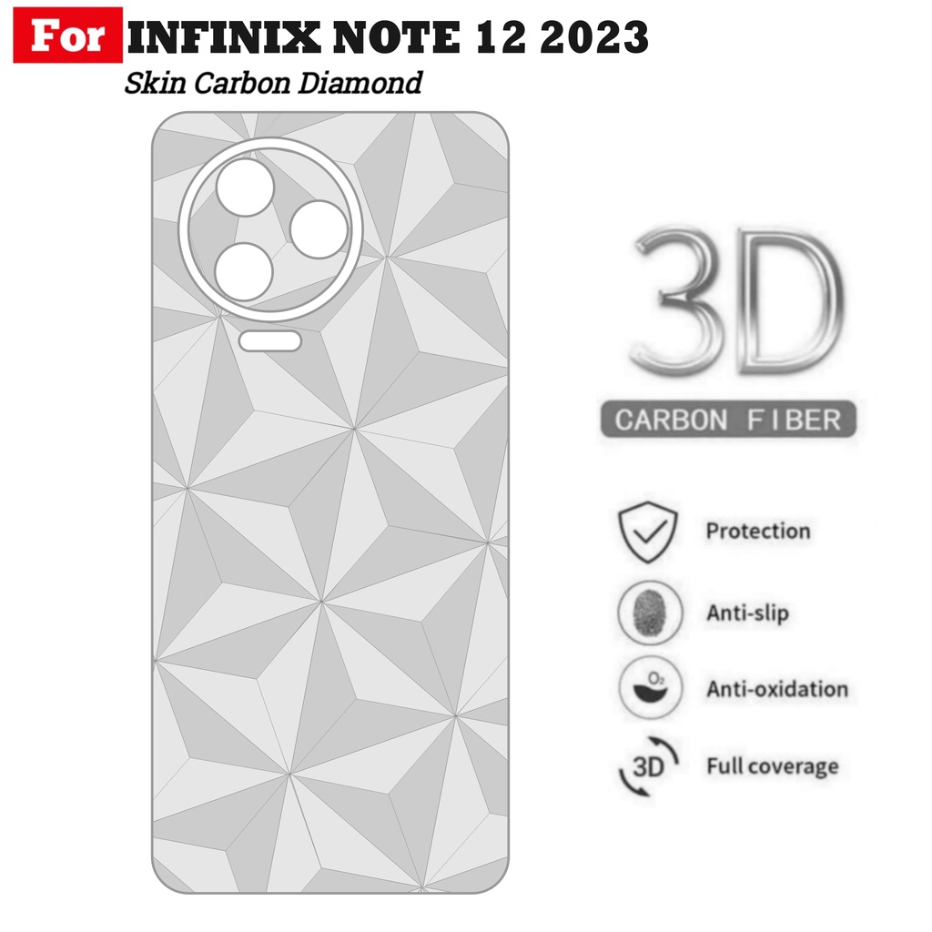 Skin Carbon Infinix Note 12 2023 Motif Diamond Garskin Belakang Handphone