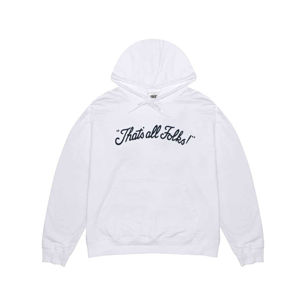 Shining Bright and Looney Tunes That's All Folks Pullover Hoodie - White