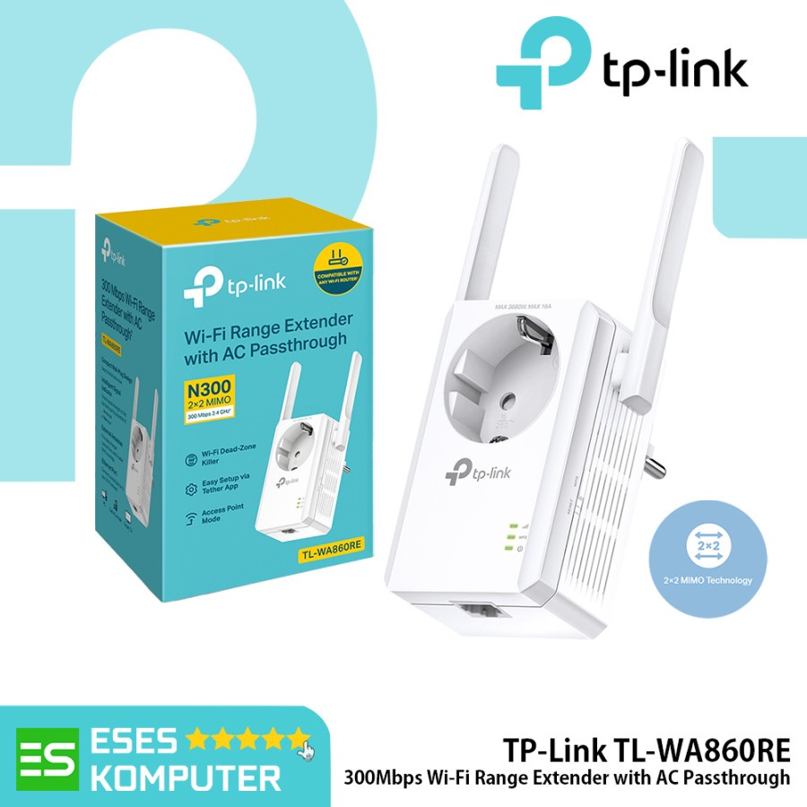 WiFi Range Extender TP-Link TL-WA860RE 300MBps with AC Passthrough