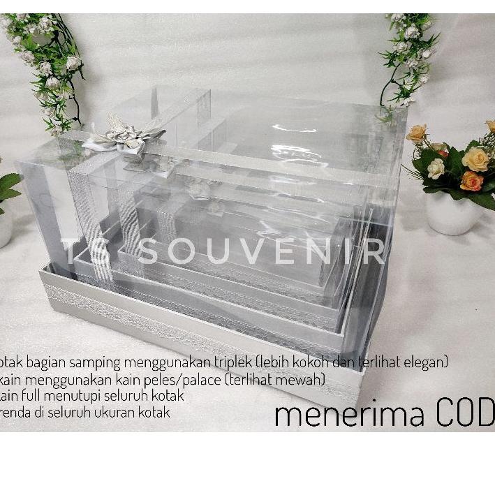 

DNL795 box hantaran seserahan pernikahan tutup full mika model list renda air 1 set ^^