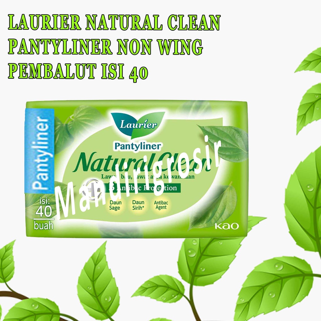 Pantyliner No Wing* Laurier Natural Clean* Pembalut isi 40pcs