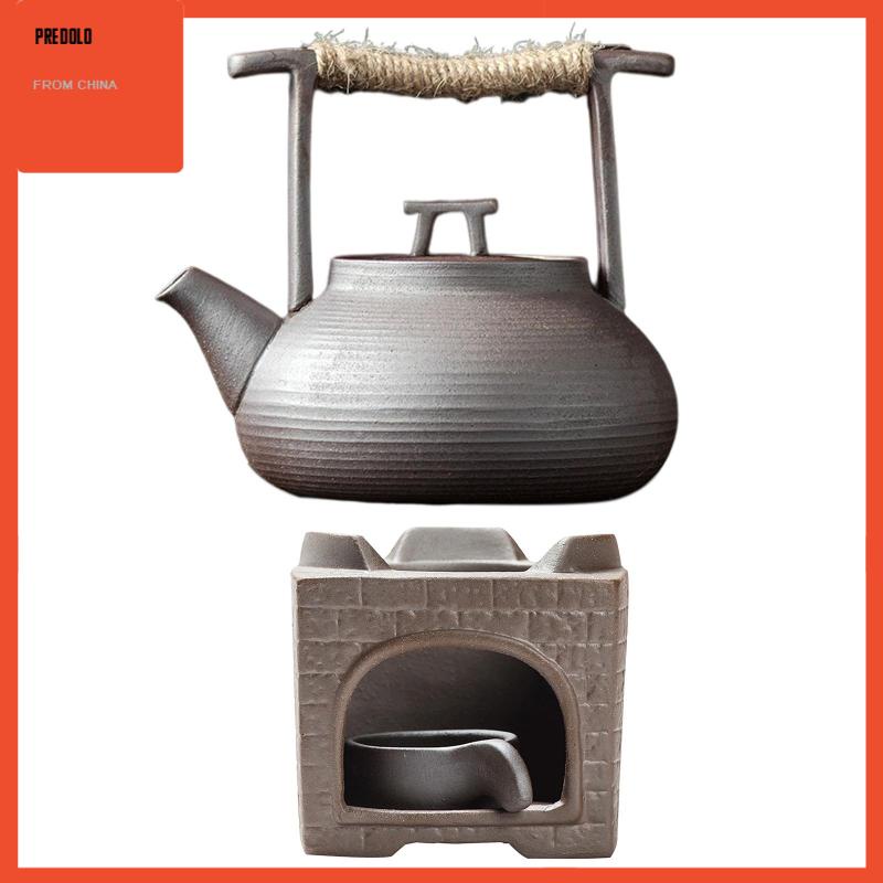 [Predolo] Teko Keramik Tea Kettle Handmade Teapot Penghangat Untuk Piknik Dapur Kantor