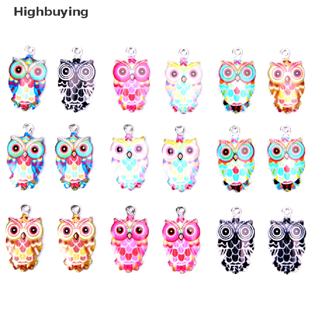 Hbid 2/6Pcs/Set Enamel Alloy Hewan Burung Hantu Ch Liontin Kerajinan DIY Membuat Perhiasan Hadiah Glory