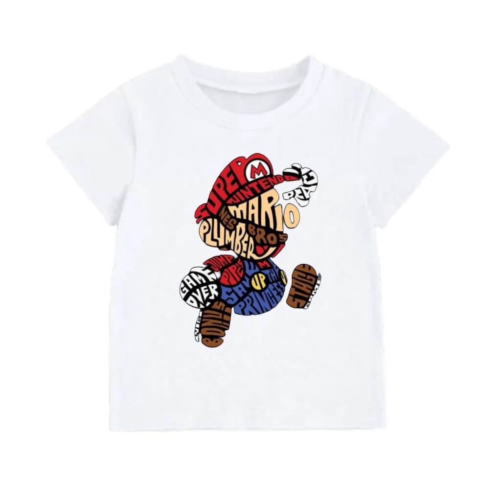 Hzl_outfit Kaos Anak Laki Laki Mario M.L.XL (COD)