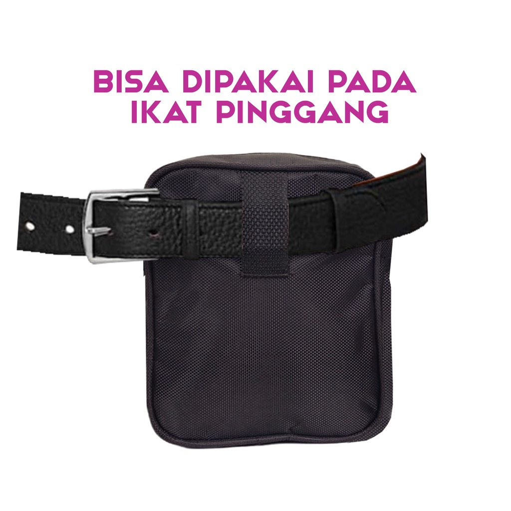 Tas HP Pria Pinggang Mini 6 inch Tas Selempang Kecil Laki laki