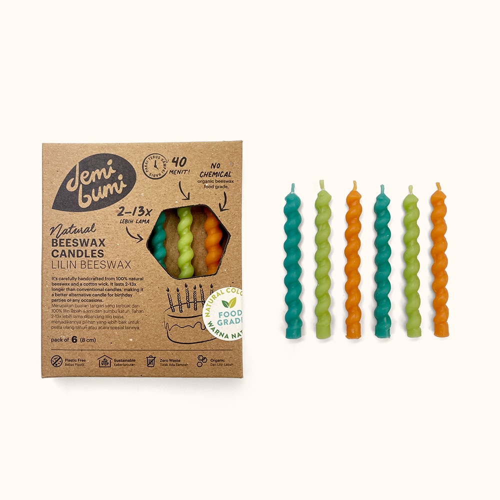 DEMIBUMI - NATURAL BEESWAX CANDLE / LILIN BEESWAX - GARDEN