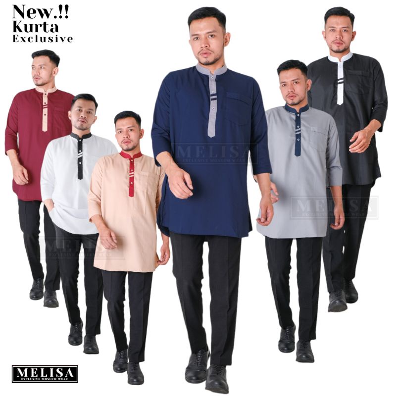 Baju Koko Kurta Pria Dewasa Terbaru Lengan 3/4 Katun Toyobo Best Quality