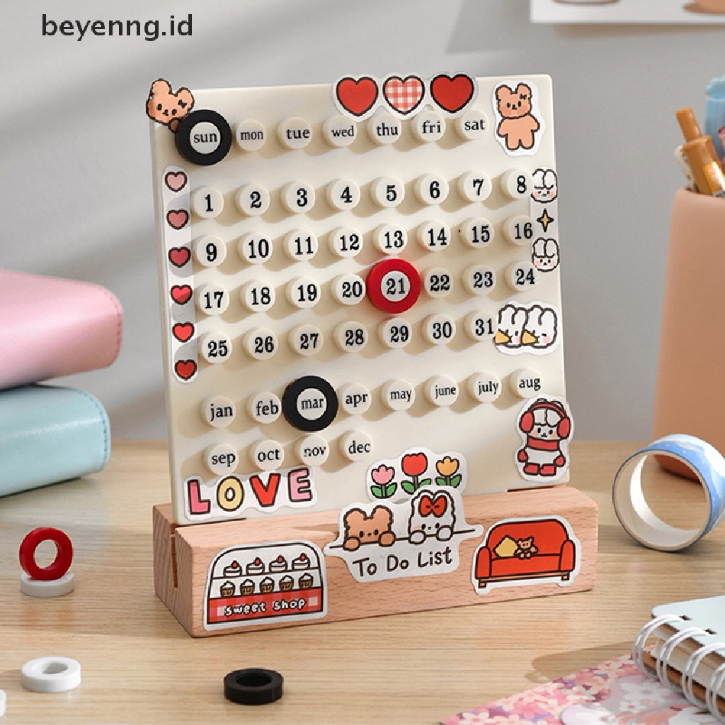 Beyen Ins Kreatif Waktu Abadi Kalender Meja Manual Akrilik Kalender Mejaio Dekorasi Rumah 3cincin Tanggal Rekaman Hadiah Set Handmade Diy Ring Kalender Meja ID