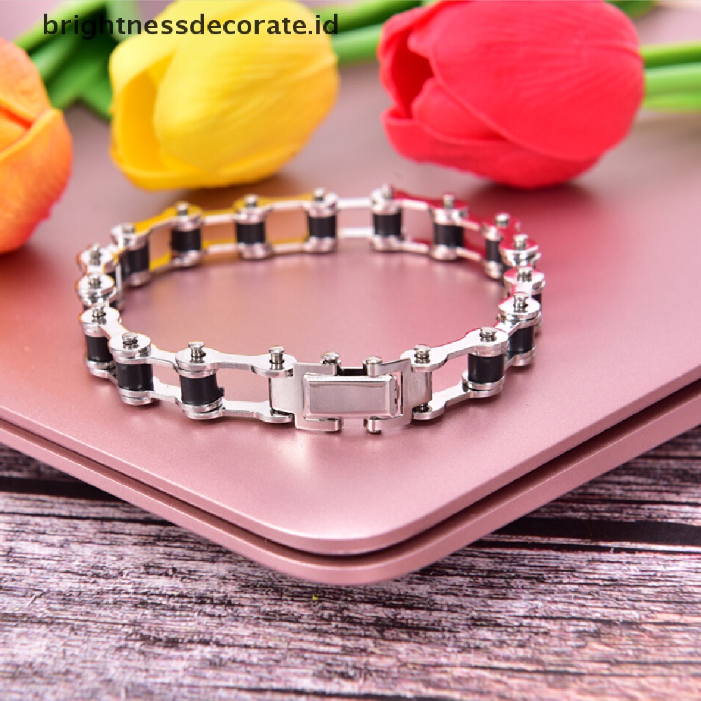 [Birth] Fashion Pria Stainless Steel Motor Sepeda Rantai Gelang Bangle Perhiasan Hadiah [ID]