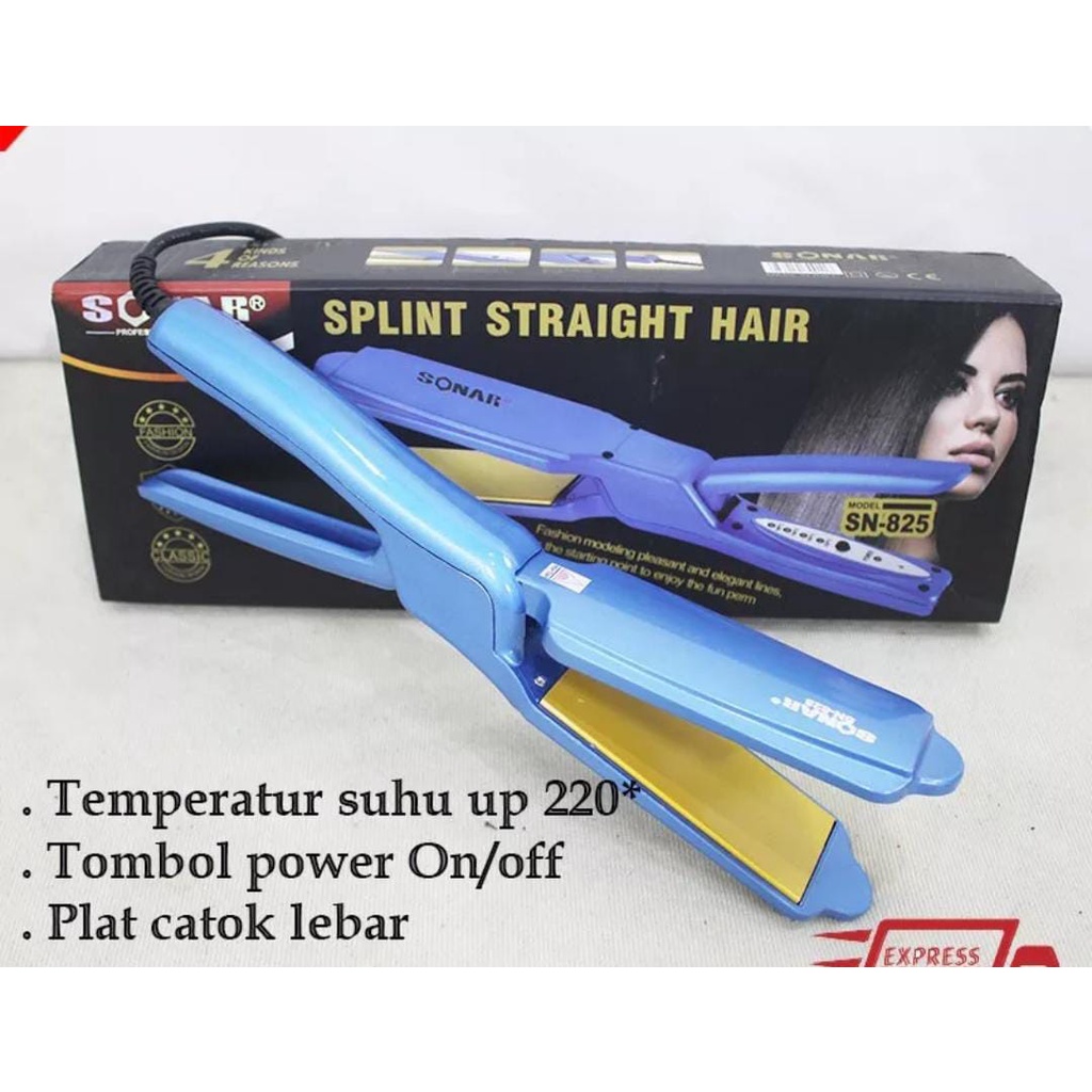 Catok Rambut Sonar SN-825 Catok Pelurus Rambut Temperatur Suhu Catokan