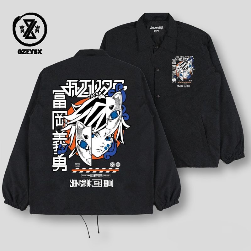 Jaket Coach Anime Kimetsu No Yaiba Dewasa Pria Wanita / Coach Jaket Parasut Wibu kimetsu no Yaiba Original Waterproof / jaket Parasut Wibu Japan Premium