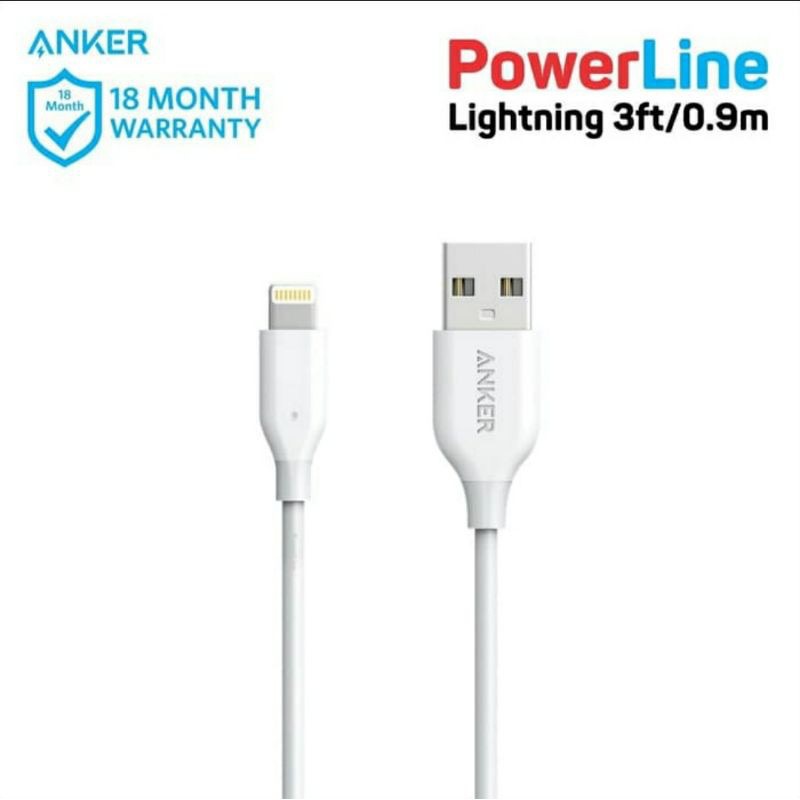 Kabel Data ANKER PowerLine Lightning IOS Usb 3ft 0.9m High Speed Kabel Data