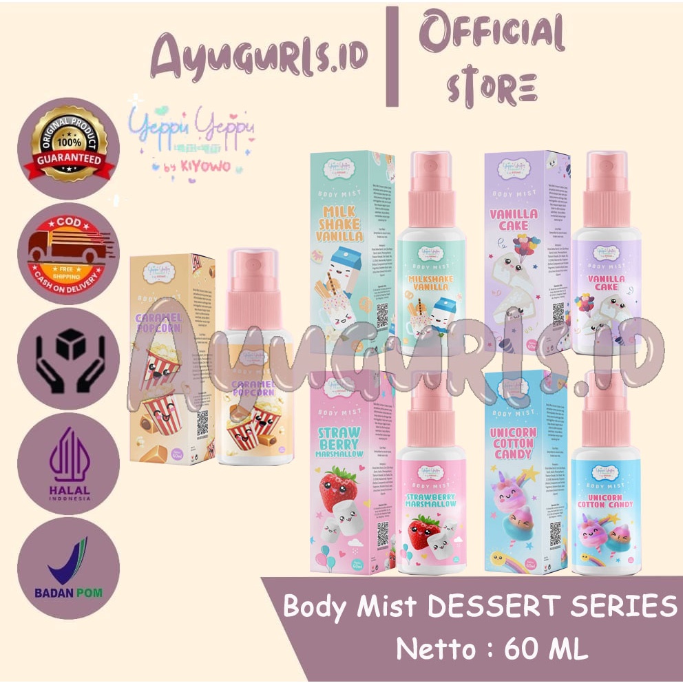 BODY MIST DESSERT SERIES BY YEPPU YEPPU/KIYOWO/CHINGU
