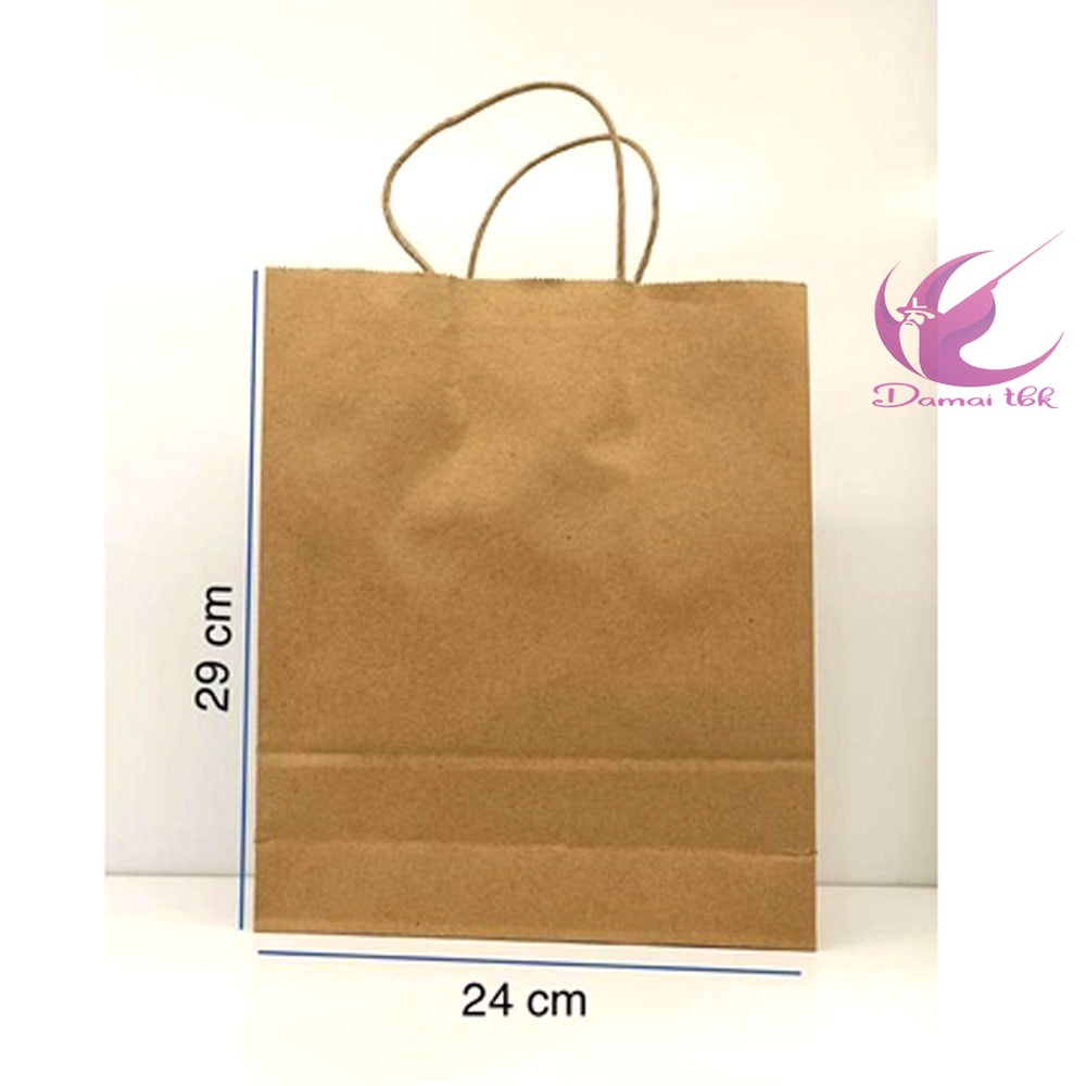 

Paper bag Kraft Polos Okey B Tali 1 Pak Isi 10Pcs 24X8X29Cm