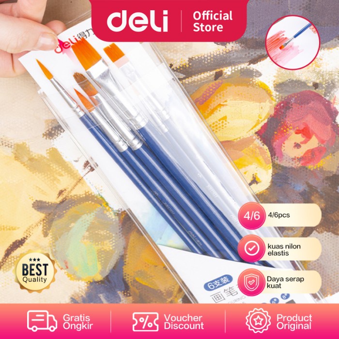 

Kulu Deli Set Kuas Warna Biru (4 Pcs / Pack) Kombinasi Bentuk Kuas 73867