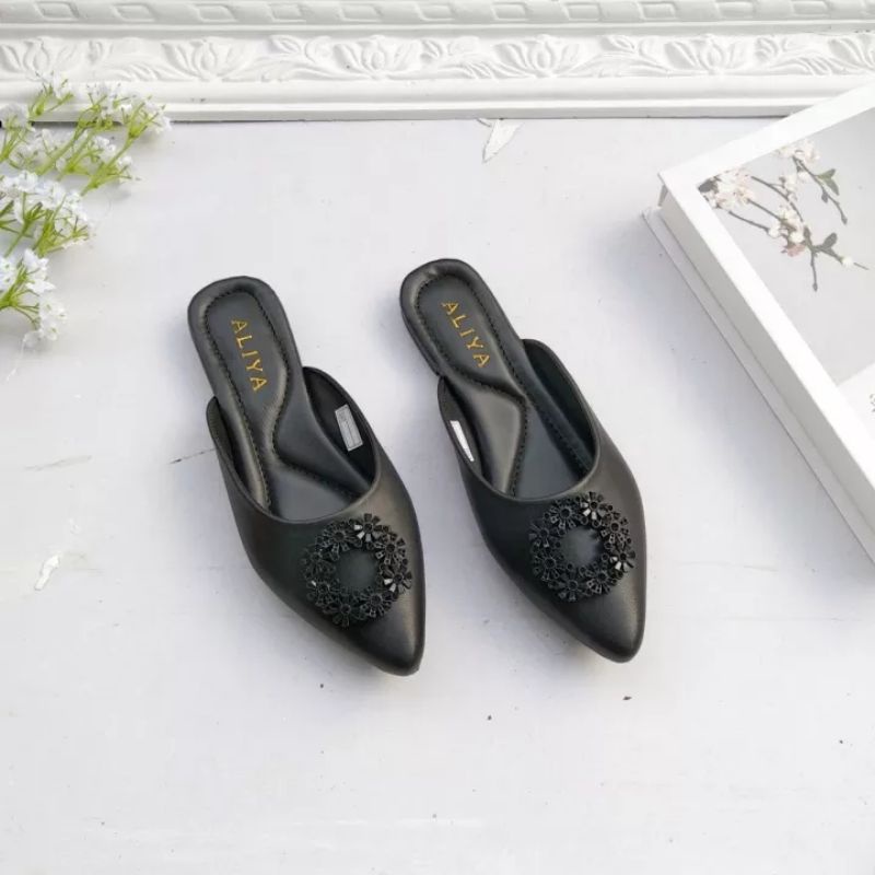 Aliyashoes Flat Mules Wanita Fiona